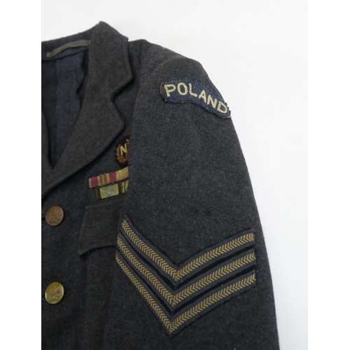 2656 - A WW2 1942-DATED POLISH RAF SERGEANT'S TUNICSize no. 10, with embroidered 