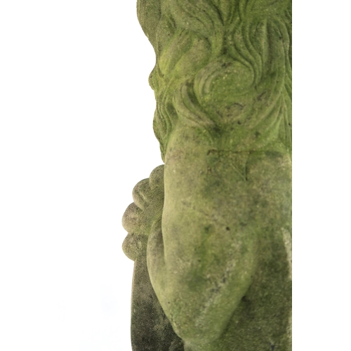 2009 - A 19TH CENTURY SCOTTISH CARVED STONE HERALDIC LION GATE FINIALwith seated lion bearing a blank scrol... 