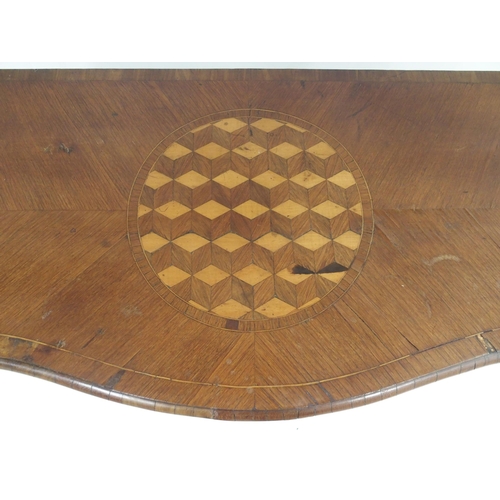 2010 - A 19TH CENTURY KINGSWOOD & PARQUETRY INLAID BOMBE COMMODEwith serpentine parquetry inlaid top ov... 