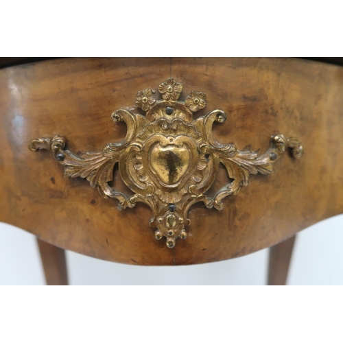 2025 - A FRENCH LOUIS XV STYLE DRUCE & CO WALNUT AND MARQUETRY INLAID CENTRE TABLEshaped top with gilt ... 