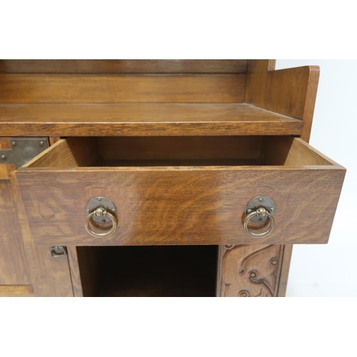 2041 - AN EARLY 20TH CENTURY OAK ARTS & CRAFTS SIDEBOARD BY WARINGS FOR WARING G GILLOW LTD w... 