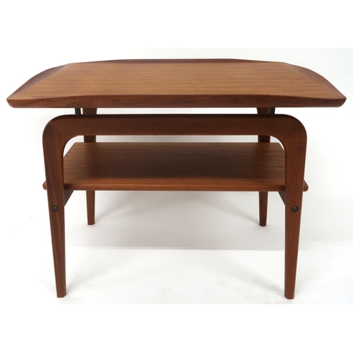 2107A - A MID 20TH CENTURY DANISH ARNE HOVMAND-OLSEN FOR MOGEN KOLD TWO TIER END TABLErectangular top with s... 