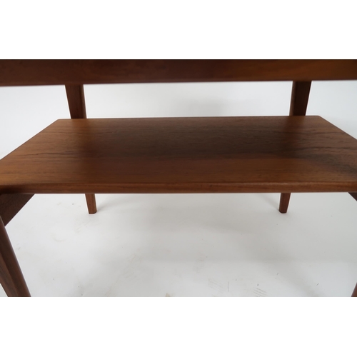 2107A - A MID 20TH CENTURY DANISH ARNE HOVMAND-OLSEN FOR MOGEN KOLD TWO TIER END TABLErectangular top with s... 