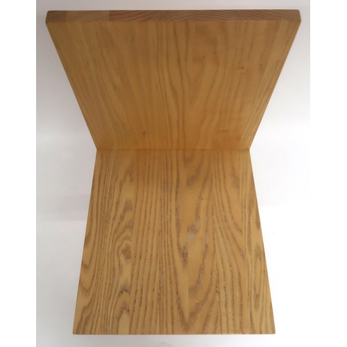2110 - A 20TH CENTURY LIGHT ASH AFTER GERRIT RIETTVELD ZIG ZAG CHAIR with stylistic triangular jointed desi... 