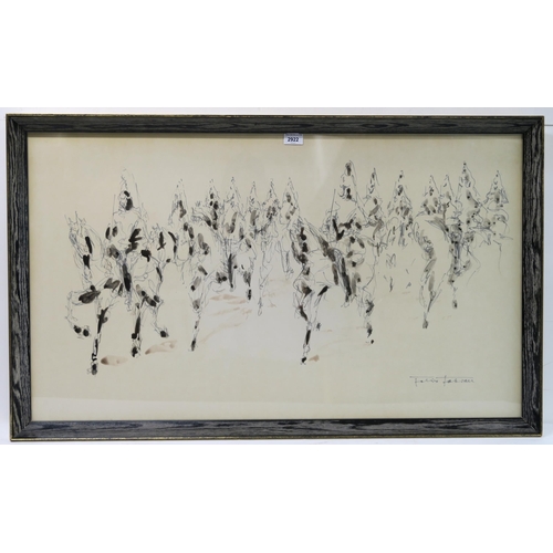 2922 - FELIX FABIAN (BRITISH 1913-1979) THE CAVALRY Ink/wash, signed lower right, 58 x 99cm (23 x... 