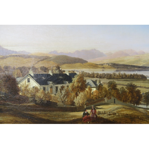 2927 - DAVID MAITLAND MCKENZIE RSA (SCOTTISH 1800-1875) FIRTH OF CLYDE WITH ELEGANT COUNTRY HOUSEOil on can... 