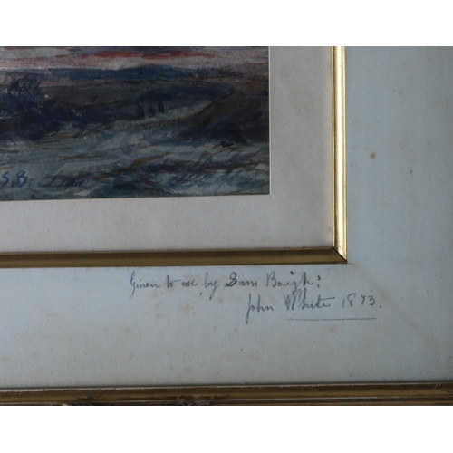 2951 - SAMUEL BOUGH RSA (BRITISH 1822-1878)SUNDOWNWatercolour, monogrammed lower left, 9 x 11cm (3.5 x 4.25... 