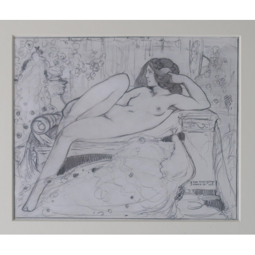 2953 - ERIC HARALD MACBETH ROBERTSON (SCOTTISH 1887-1941)RECLINING NUDE Pencil on paper, signed lower right... 