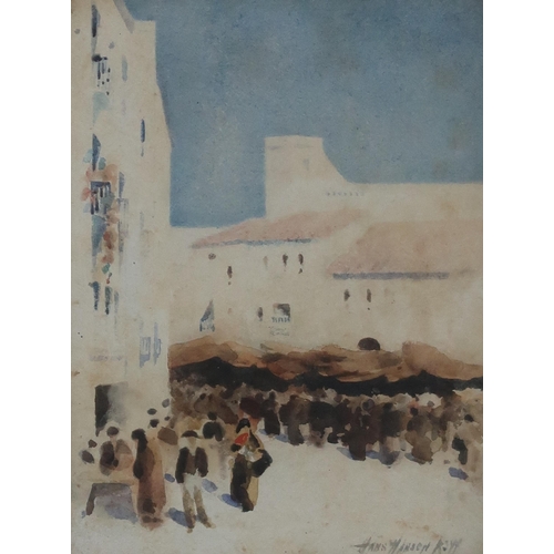 2970 - HANS JACOB HANSEN RSW (SCOTTISH 1853-1947)A NORTH AFRICAN MARKETWatercolour, signed lower right, 21 ... 