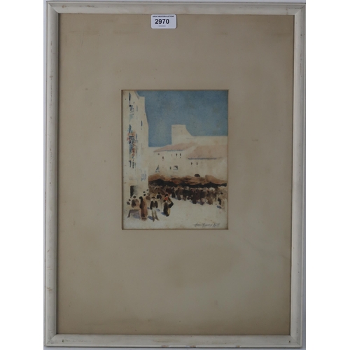 2970 - HANS JACOB HANSEN RSW (SCOTTISH 1853-1947)A NORTH AFRICAN MARKETWatercolour, signed lower right, 21 ... 