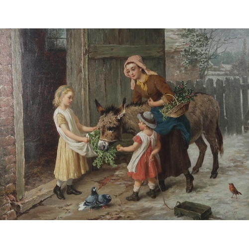 2975 - GEORGE AUGUSTUS HOLMES (BRITISH 1822-1911)FIRM FRIENDS Oil on canvas, signed lower right, dated (18)... 