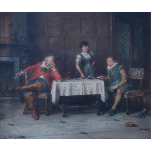 2984 - ALFRED HOLST TOURRIER (BRITISH c1836-1892)THE DUPEOil on canvas, 26.5 x 31.5cm (10.5 x 12.5