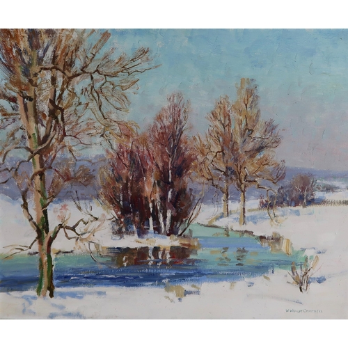 3031 - WILLIAM WRIGHT CAMPBELL (SCOTTISH 1913-1992)WINTER LANDSCAPEOil on canvas, signed lower right, 51 x ... 