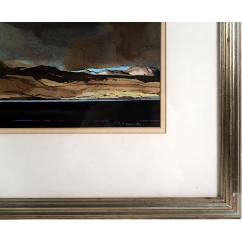 3036 - TOM HOVELL SHANKS RSW RGI PAI (SCOTTISH 1921-2020)SLEAT SKYEWatercolour, signed lower right, 17 x 58... 