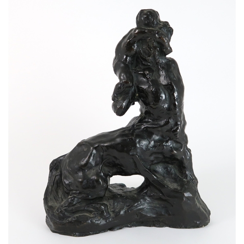 3039 - CHARLES DE SOUSY RICKETTS RA (SWISS 1866-1931)CENTAUR AND BABY FAUN 1909Bronze with brown patina, 30... 