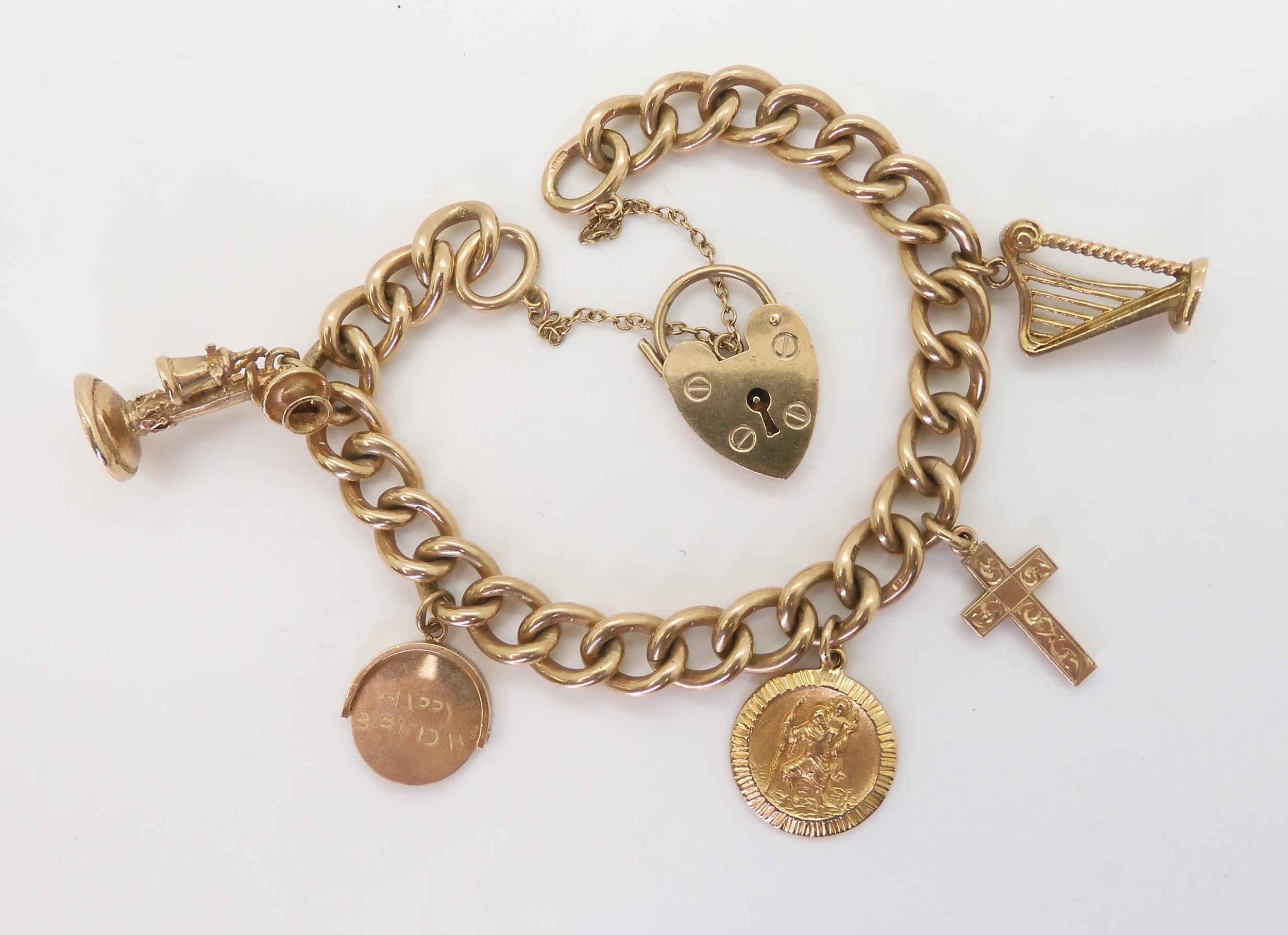 Vintage gold charm hot sale bracelet value