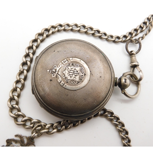 910 - A silver cased full hunter pocket watch, the dial marked Stewart Dawson & Co Liverpool, with sil... 