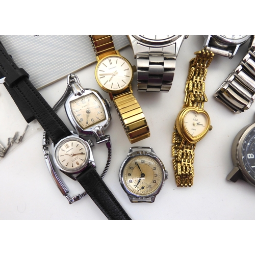 934 - A Seiko automatic, a ladies gold plated Longines, a gents Zeitner, a ladies Mirexal watch and other ... 