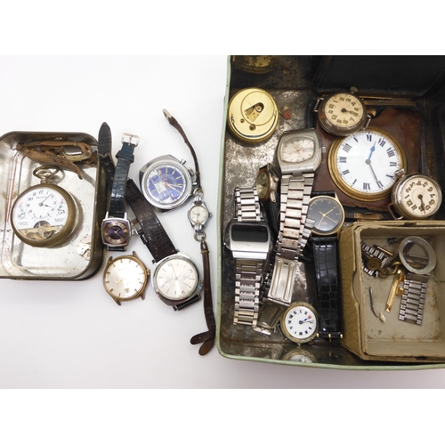 939 - A collection of watches and watch parts to include a Globa Sport watch, Triumph decorative pocket wa... 