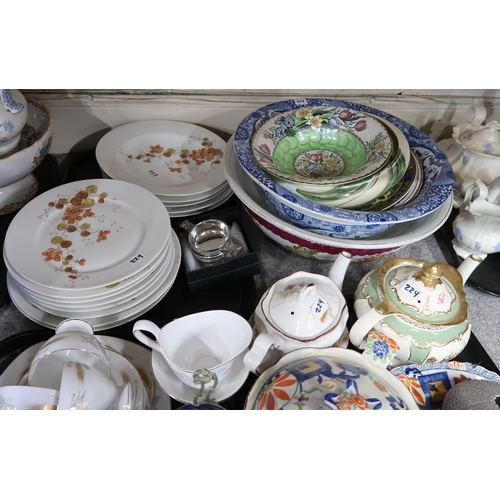 224 - Limoges plates and bowls, Susie Cooper teaset and assorted other ceramics and glass