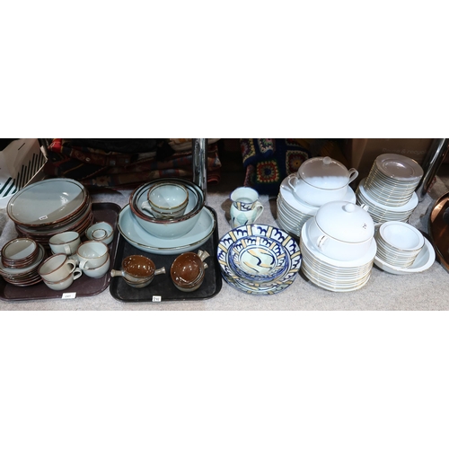 241 - Highland Stoneware dinner wares, Noritake Goldlane dinner service and studio pottery dessert service