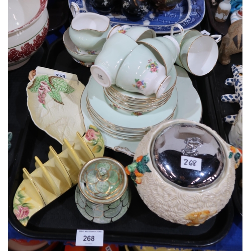 268 - A Clarice Cliff Celtic Harvest biscuit jar, a Paragon teaset and other decorative ceramics