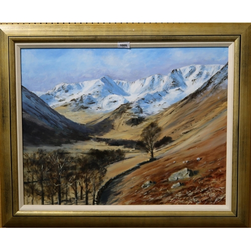 1009 - RAYY R NICHOL Helvellyn, signed, oil on board, 52 x 67cm and a print (2)