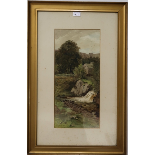 1011 - STEPHEN ADAM Penmore, signed, watercolour, dated, 1895, 50 x 23cm