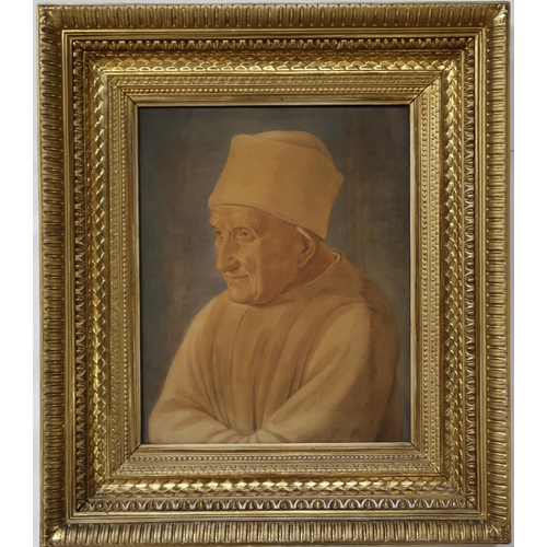 1017 - AFTER FILIPPINO LIPPI Portrait of an old man, watercolour, 47 x 38cm