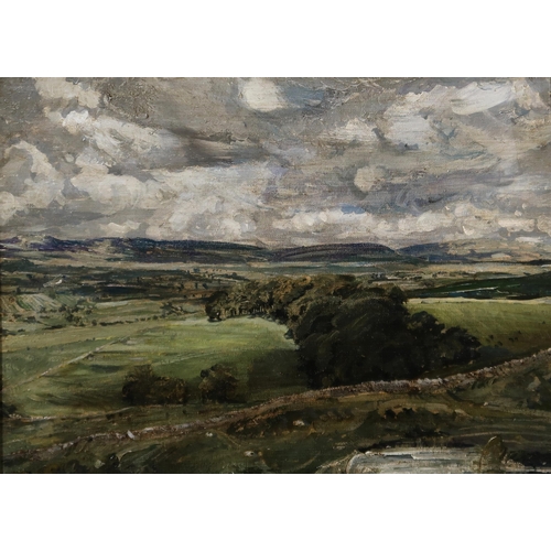 1018 - BRITISH SCHOOL Ingleborough, Yorkshire, oil on board, 30 x 40cm and another (2)... 