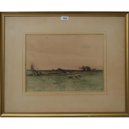 1050 - TOM CAMPBELL (SCOTTISH 1865-1943)GRAZING SHEEPWatercolour, signed lower right, 28 x 38cm and 2 other... 