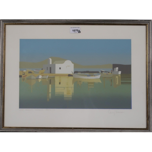 1070 - CONTEMPORARY SCHOOLNADUSSA HARBOUR, PAROSPrint multiple, signed lower right, numbered 15/15, 24 x 40... 