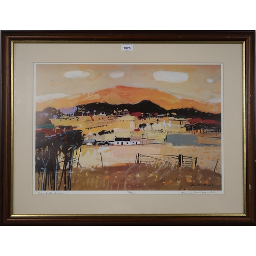 1073 - HAMISH MACDONALD (SCOTTISH 1935-2008)FARM GATE, ARRANPrint multiple, signed lower right, numbered 73... 