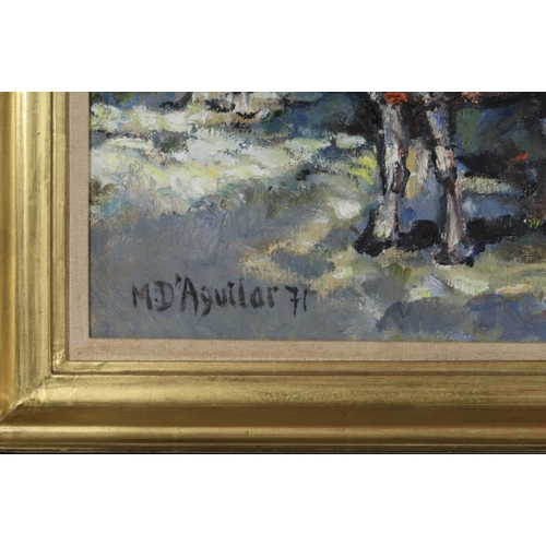 1075 - MICHAEL D'AGUILLAR (ENGLISH 1924-2011)CARRIAGE RIDEOil on canvas, signed lower left, dated (19)71, 4... 