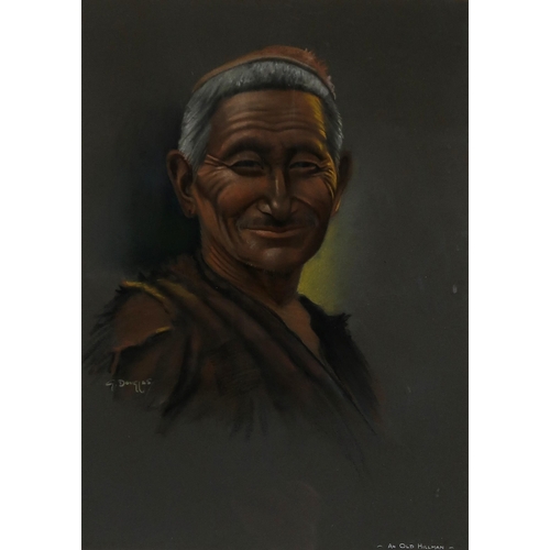 1088 - GORY DOUGLAS (INDIAN 1920-1976)A TIBETANPastel on paper, signed lower right, 34 x 24cmTogether with ... 