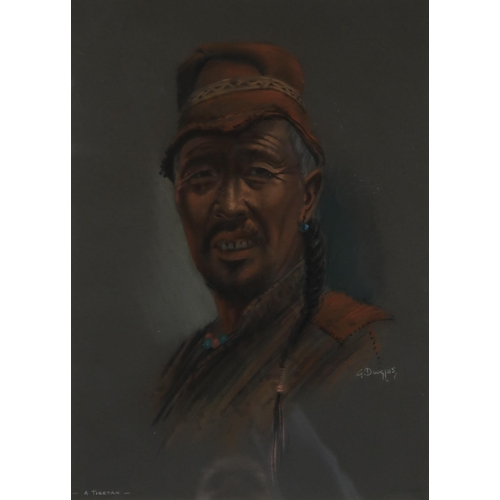 1088 - GORY DOUGLAS (INDIAN 1920-1976)A TIBETANPastel on paper, signed lower right, 34 x 24cmTogether with ... 