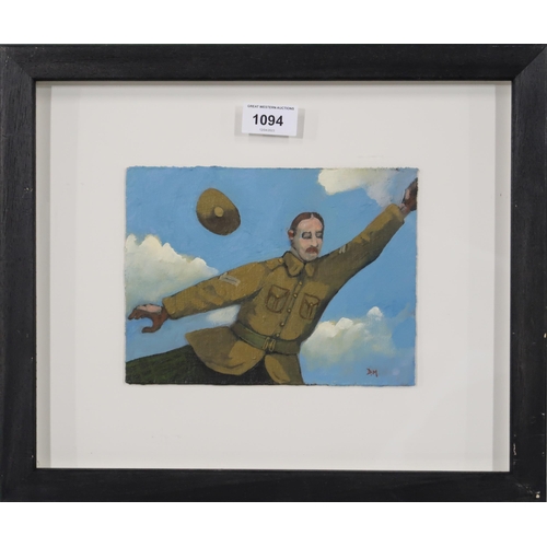 1094 - DONALD MACLEOD (SCOTTISH 1956-2018)FLYING SCOTSMANOil on board, signed lower right, 14 x 20cmTitle i... 