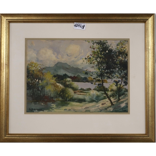 1097 - COSTANCE HAMILTONRIVERSCAPEOil on board, signed lower left, 50 x 40cmTogether with a watercolour, si... 