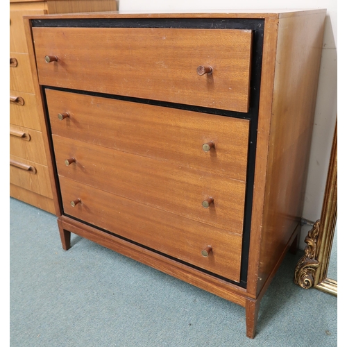 110 - A mid 20th century teak Elder chest of four drawers on square tapering supports, 96cm high x 88cm wi... 