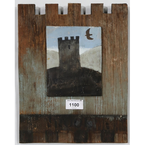 1100 - DOROTHY STIRLING (SCOTTISH b.1947)LAND OF MOUNTAIN AND FLOODAcrylic on wood, dated 1994, 31 x 24cmTi... 