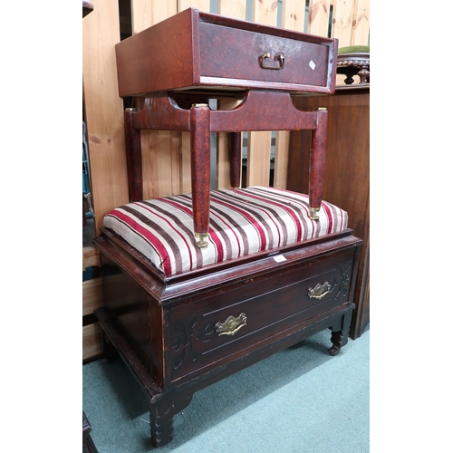 85 - A 20th century mahogany single drawer Ottoman and a mid 20th century G Plan single drawer bedside ta... 