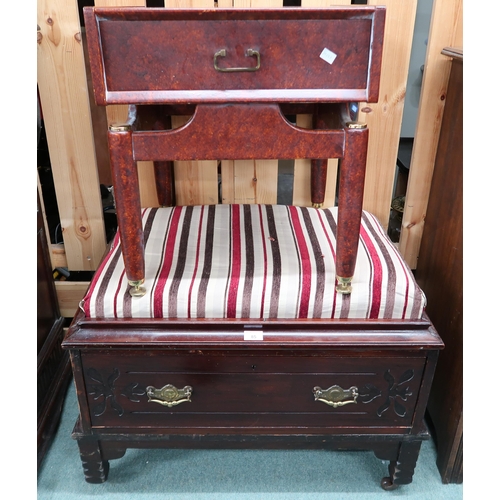 85 - A 20th century mahogany single drawer Ottoman and a mid 20th century G Plan single drawer bedside ta... 