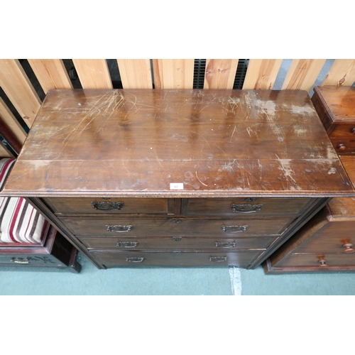 87 - A 20th century mahogany two over three chest of drawers, 102cm high x 106cm wide x 49cm deep