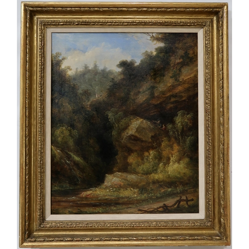 971 - JAMES FRANCIS WILLIAMS Rocky Landscape, oil on canvas, 54 x 45cm 