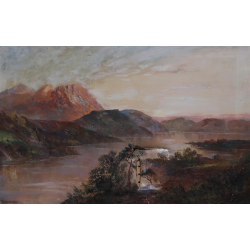 993 - FRANCIS E JAMIESON Highland loch and another, signed, oil on canvas, 40 x 60cm  (2)... 