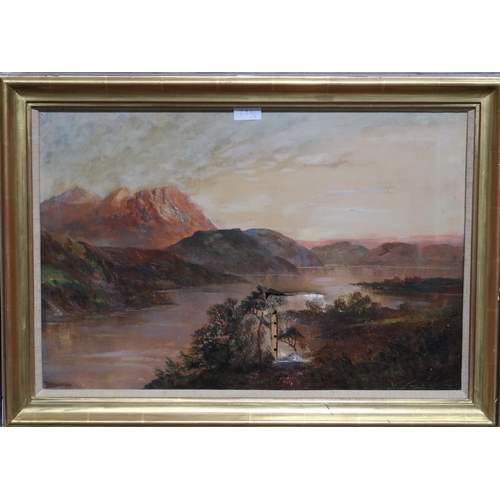 993 - FRANCIS E JAMIESON Highland loch and another, signed, oil on canvas, 40 x 60cm  (2)... 