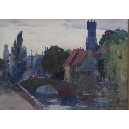 997 - ARCHIBALD KAY RSW Bruges, signed, watercolour, 12 x 16cm... 