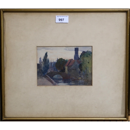 997 - ARCHIBALD KAY RSW Bruges, signed, watercolour, 12 x 16cm... 