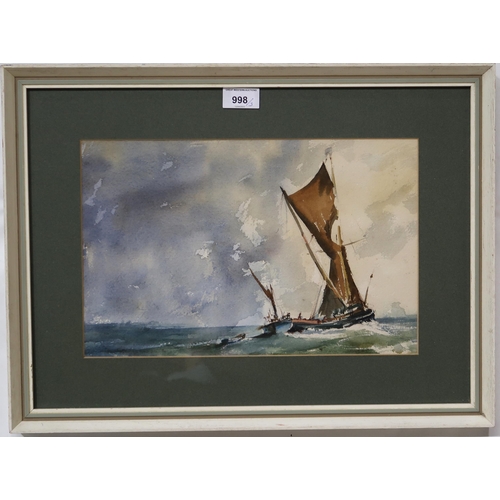 998 - S.B.DAWN Anglian yacht, watercolour, 23 x 35cm, Japanese School Merchant ship, woodblock print, 22 x... 