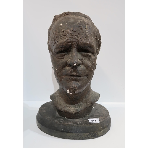 305 - A plaster bust of a man by Pilkington Jackson dated 1973